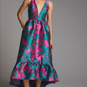 Anthropologie Hutch Jacquard Hi Low Midi Dress